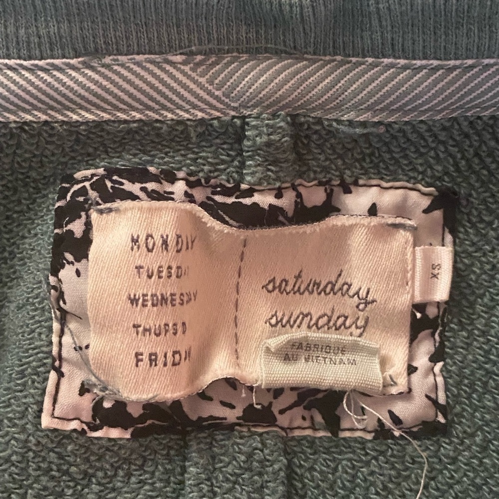 Anthropologie Saturday Sunday lagenlook green cotton waterfall cardigan jacket - Picture 6 of 6